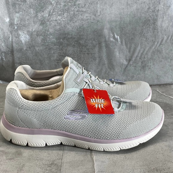 Skechers Shoes Skechers Womens Wide Light Greylavender Summitscool Classic Walking Sneakers